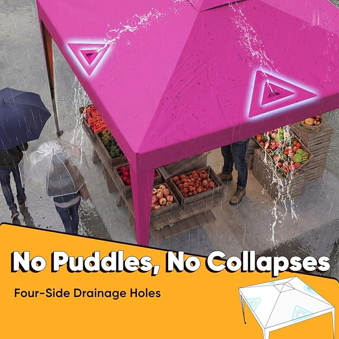 Quictent 10x10 Pop Up Canopy Tent with 2 Half Sidewalls, Instant Setup Gazebo for 1 Person, Portable & Compact, Waterproof & UV Protection, Ideal for Camping, Beach, Parties, and Outdoor Events
