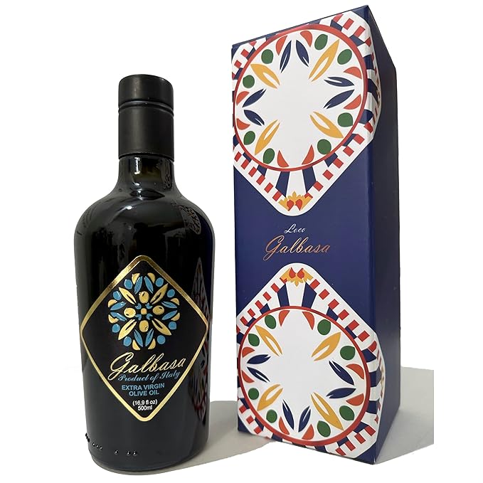 Galbasa - Organic Olive Oil from Sicily, Italy - Extra Virgin, First Cold Pressed, Early Harvest - Polyphenol Rich, Peppery Finish, No Pesticides