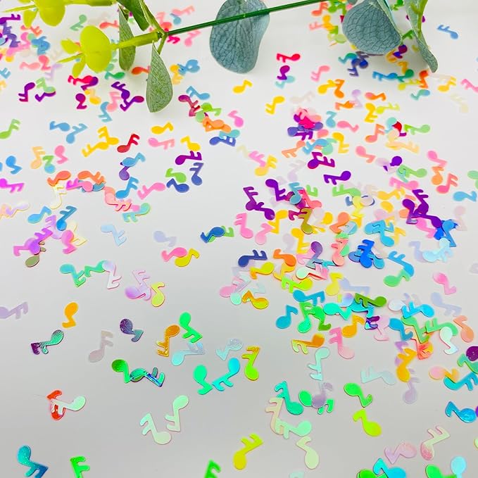 3000Pcs Music Confetti PVC Music Note Musical Confetti for Music Party Recital Reception Baby Shower Wedding and Birthday Party Decoration (Mixed)