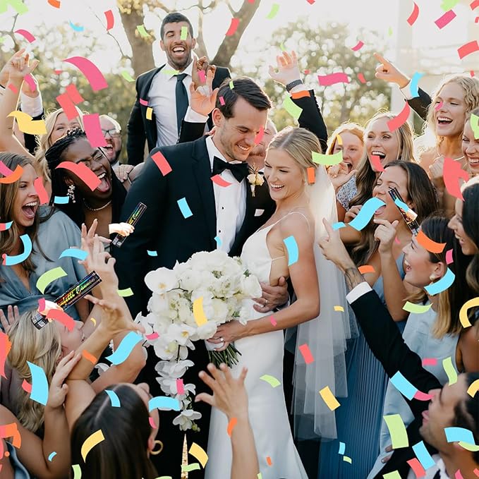 Confetti Poppers Multicolor Confetti Cannon 2 Pack Multicolor Party Poppers Confetti 12 Inch Party Cannon Poppers for Wedding Birthday Graduation New Year’s Eve Party Decorations & Photo Props