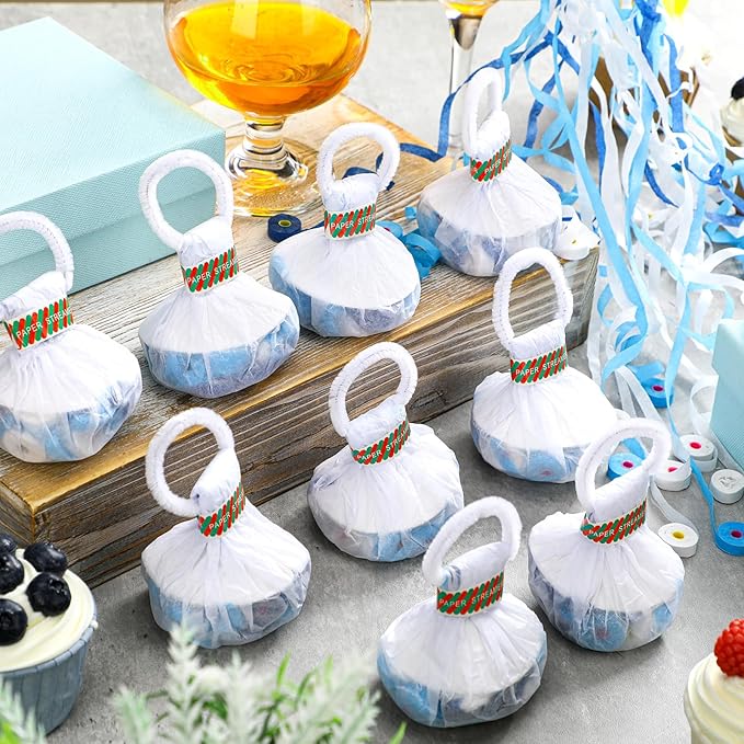 Arrowbash 48 Pcs No Mess Streamers Confetti Hand Throw Streamers Paper Crackers for New Years Wedding Opening Celebrations Birthday Retirement Engagement Graduation Party Favors Decor(White and Blue)