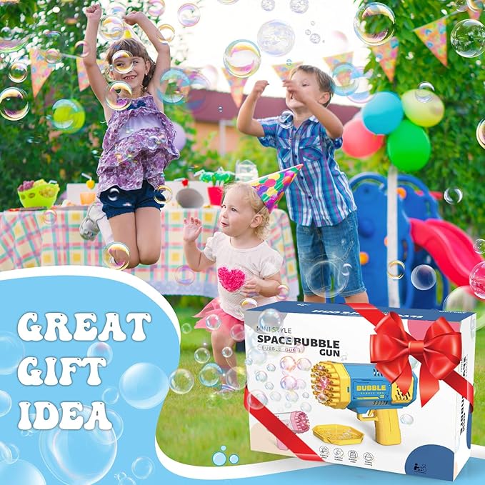 Bubble Gun 2 Pack - Bubble Machine for Toddlers, Toys for Kids 3 4 5 6 7 8 Years Old, Bubbles Maker Blower, Toy for Boys Girls Outdoor Indoor Birthday Wedding Party, Gifts for Ages 4-8