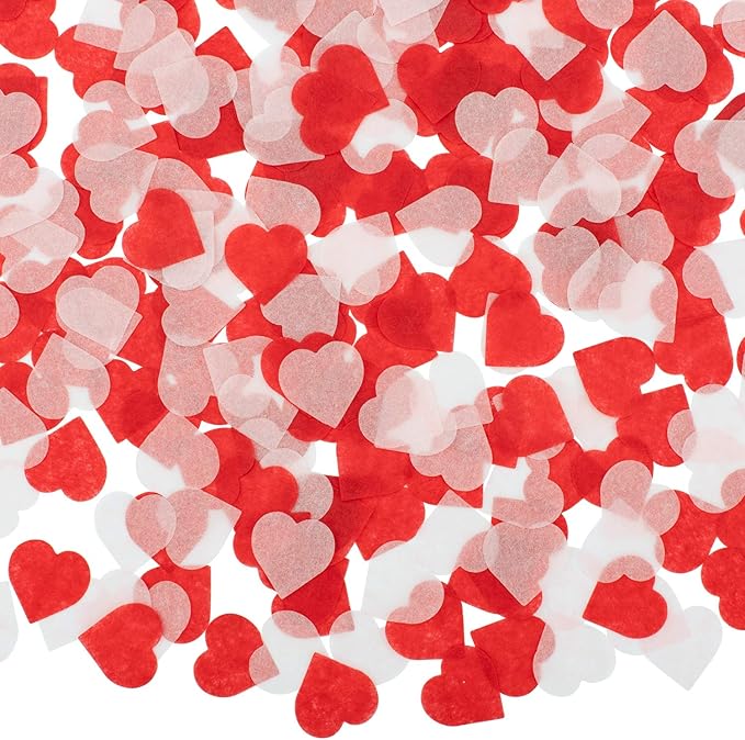 Whaline 6000 Pieces Valentine's Day Paper Confetti Red Heart Tissue Confetti Party Table Decorations for Balloon, Wedding, Holiday, Birthday