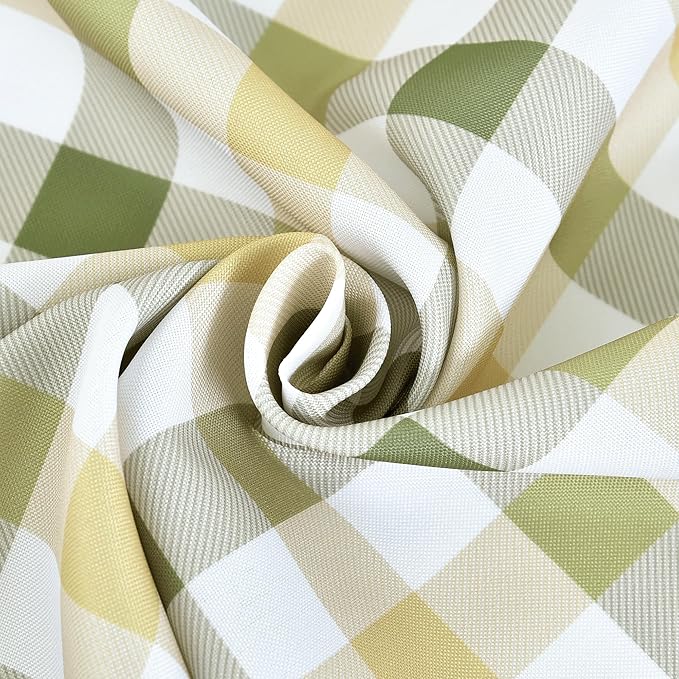 Classic Gingham Tablecloth Fabric - Oblong 58x120 Water Resistant Chequered Pattern Table Cloth for Indoor/Outdoor Use - Tabletop Cover for Birthday, Picnics, Gardens, and Parties