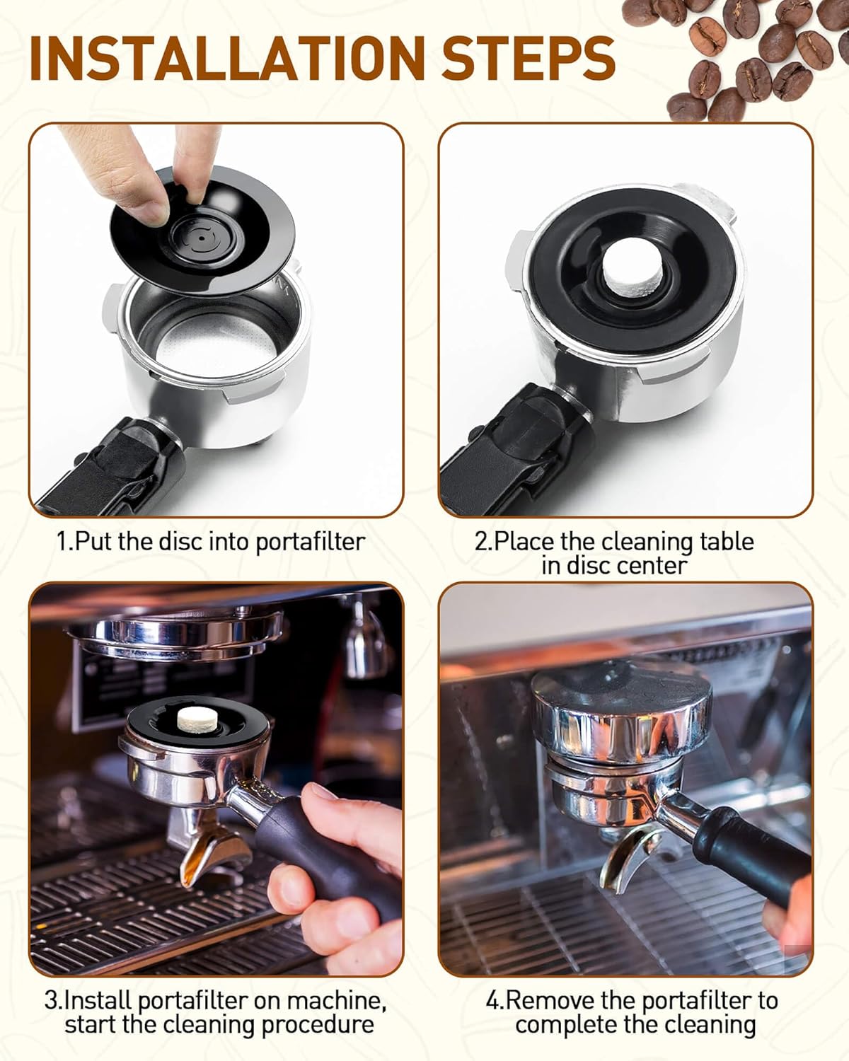 Songtiy 2PCS Espresso Cleaning Disc, 54mm Silicon Backflush Disc for Select Breville Espresso Machines