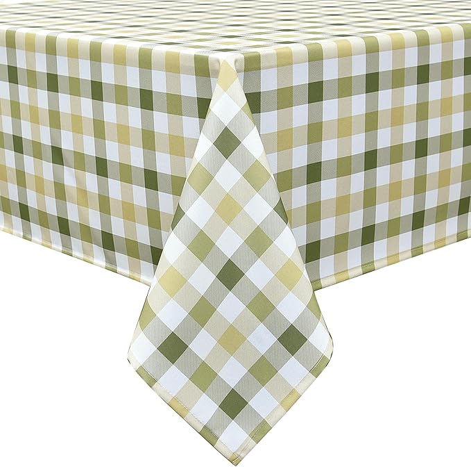Classic Gingham Buffalo Tablecloth Fabric - Oblong 58x144 Inch Water Proof Checkered Table Cloth for Indoor Outdoor - Table Cover for Birthday, Picnics, BBQs, and Parties