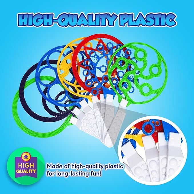 Bubble Wands for Kids | Giant Bubble Wand | Bubbles for Kids | 19,11 Large Bubbles Rings Blowing Set for Big Bubbles Includes 3 Original Mix Kit