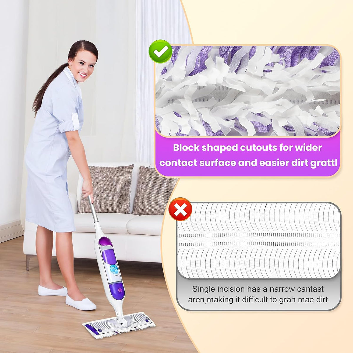 Power Mop Refills for Swiffer | 40 Count Disposable Pads for Wet & Dry Cleaning | Multi-Surface Compatible with Swiffer PowerMop Jets, Wood Floor Mops for Laminate, Tile, Hardwood Floors
