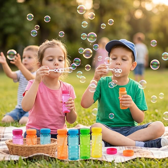 novelinks Big Bubble Bottle 24 Pack, 4oz Blow Bubbles Solution for Kids Novelty Summer Toy, Bubbles Party Favors Bubbles Bulk Assorted Colors Set