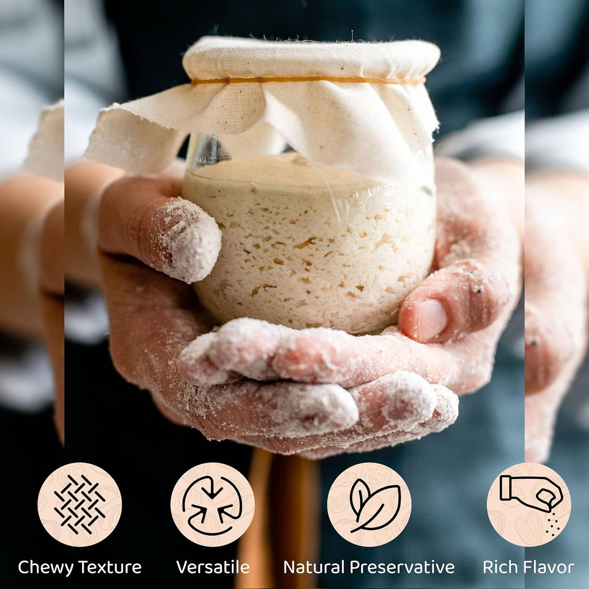 Soviet Rye Sourdough Starter Culture for Baking, Fresh &amp; Versatile, 3.5 Oz | Easy to Use, Active &amp; Live Organic Sourdough Starter for Artisan Bread, Pizza Dough, Waffles, Homemade Bread Recipes &amp; More