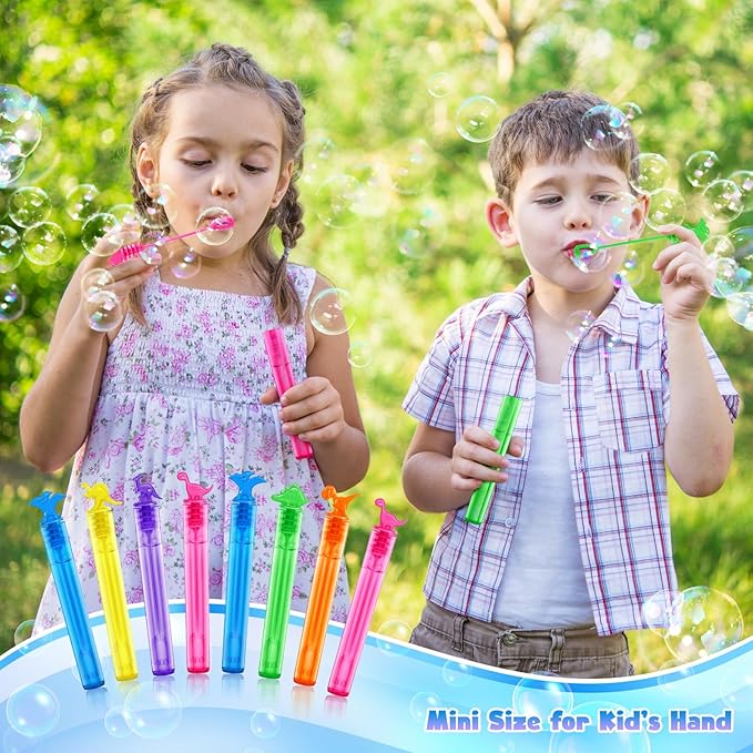SpringFLower 36 Pieces Dinosaur Mini Bubble Wands,Bubble Party Favors Assortment Toys for Kids,Themed Birthday, Halloween, Goodie Bags, Carnival Prizes, Wedding, Bubble Maker Toys for Kids