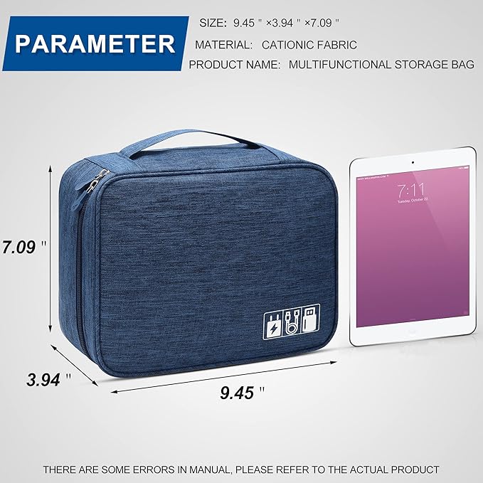SELLYFELLY Electronics Organizer Travel Universal Cable Organizer Bag Waterproof Electronics Accessories Storage Cases for Cable, Charger, Phone, USB, SD Card, Hard Drives, Power Bank, Cords