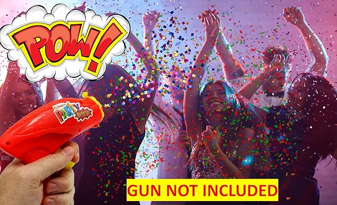 JA-RU Confetti Poppers Refills (24 Packs) – Refill Cartridges Compatible with JA-RU Confetti Popper Gun, Multicolored Confetti, Bulk Party Celebration Supplies | 956-24s