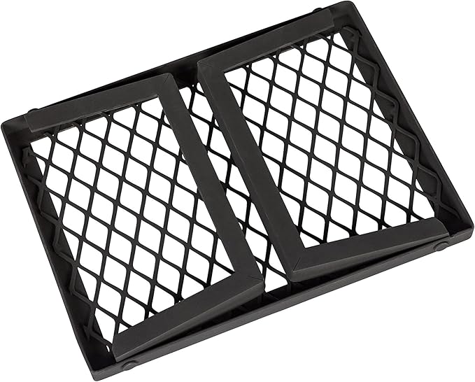 Amazon Basics Heavy-Duty Portable Camping Grill Grate for Campfire Cooking, Black