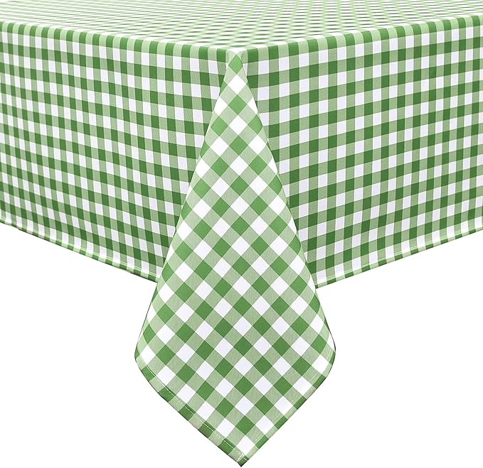 Waterproof Plaid Tablecloth Fabric - Oblong 52x70 Inch Classic Buffalo Tartan Table Cloth for Indoor/Outdoor Use - Washable Tabletop Cover for Dinner, BBQs, and Parties