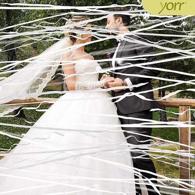 50pack No Mess Streamers,Romantic White Confetti Poppers for Wedding Toss,Hand Throw Party Poppers For Engagement Birthday Party,Graduation,Christmas,New year Celebrations(White,50pcs)
