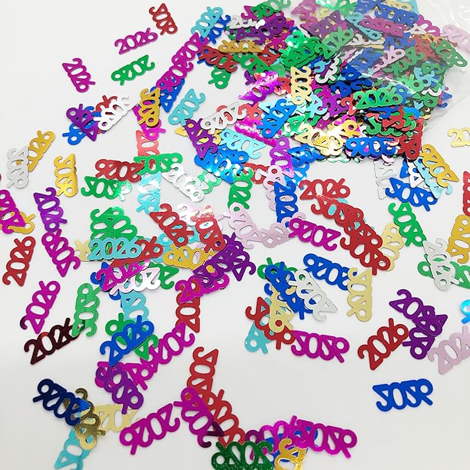 Confetti Year 2026 MultiColors - 4 Half Oz Bags (2 oz) #7347 Q02