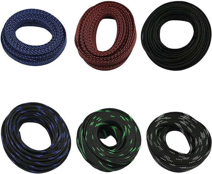 30ft PET Expandable Sleeving Wire Cable Sleeve (3/5", Black)