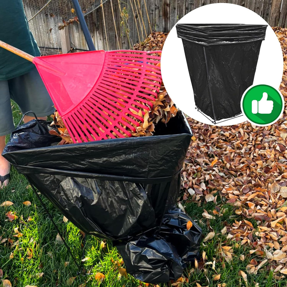 Metal Trash Bag Holder - Garbage Bag Holder Frame Holds 30-45 Gallon Plastic Bags-Multi-Use Outdoor Leaf Bag Stand for Yard Camping Garden Lawn Party Supplies (2pcs)