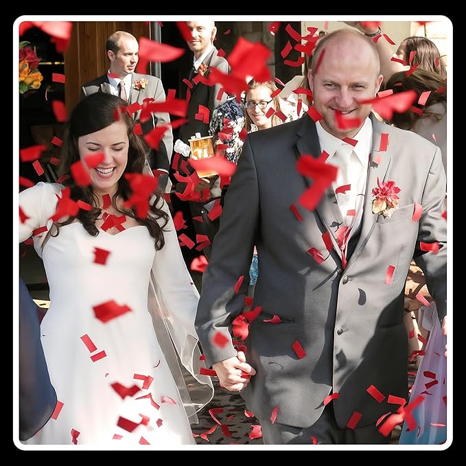Ultimate Confetti, Red Biodegradable Confetti - Rectangular Tissue Paper Confetti for Cannon and Launcher use – Best for Gender Reveal, Live Parties, Concerts and Weddings - 20 lb, 320 oz