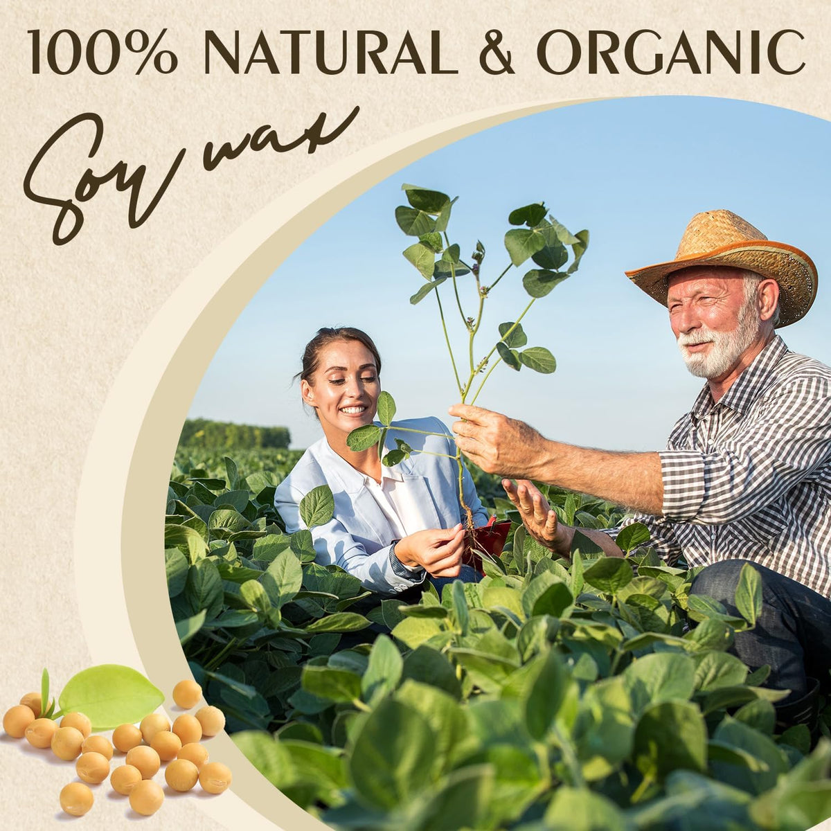 Soy Wax, Waxcanpy Natural Candle Wax, Organic Soy Wax for Candle Making from Farm, No Additives, Harmless and Pure (2lb)
