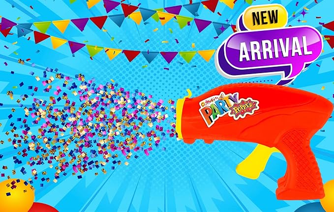 JA-RU Confetti Poppers for Kids (6 Pack) Colorful Party Poppers Confetti Shooters, Confetti Gun, Party Favors for Gender Reveal, Wedding, Birthday & New Year’s Eve | 955-6s