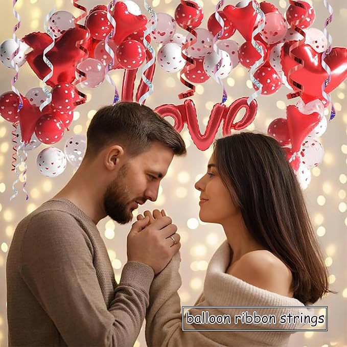 BEISHIDA Red Pink Silver Curling Ribbons Balloon String Ribbons - 3 Pack 100 Yards for Gift Warppping Valentine Day Birthday Mother's Day Pink Party Decorations