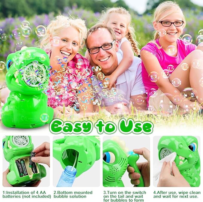 Bubble Machine for Kids 3 4 5 6 Years Old Boys: Bubbles Toys Dinosaur Bubble Machine Bubble Guns for Kids Ages 4-8 Outdoor Toys Gift for 3 4 5 6 7 8 Years Old Boys Girls