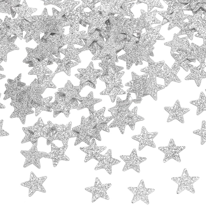MECCANIXITY 200Pcs Star Confetti Glitter Confetti Table Confetti Decor for Party Wedding Festival Decorations,0.24x0.24Inch,Silvery