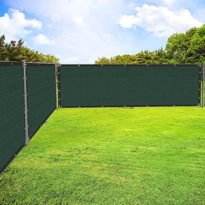 ECOOPTS 4'x19' Privacy Fence Screen Windscreen with Copper Grommets, Fit for Commercial Fence and Residential Garden Outdoor 90% UV Blockage, Cable Zip Ties Included (Green)