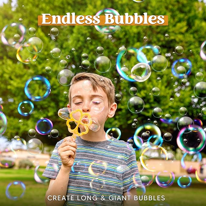 JOYIN 29 Pcs Big Bubble Wands Set, Giant Bubble Wand Bulk with Tray for Kids Outside Blowing, Toys for Summer Easter Party Favor Birthday Toddlers