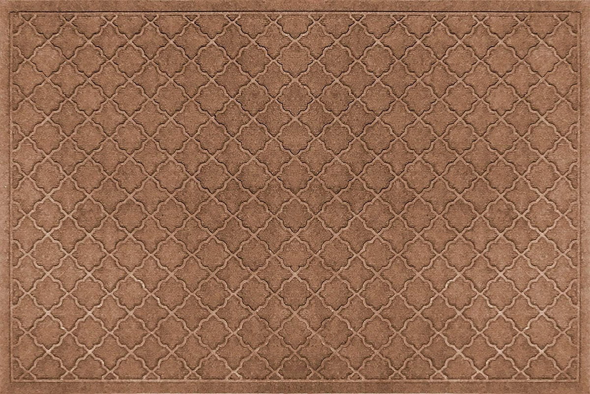 WaterHog Heavy Duty Doorway Mat, 4' x 6', Made in USA, Durable & Skid-Resistant Entryway Mat, Water-Trapping, Indoor/Outdoor Decorative Floor Covering, Cordova Collection, Dark Brown
