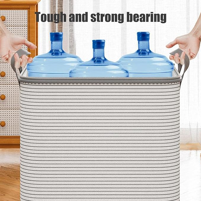 Heavy Duty Extra Large Clothes Moving Bags, Foldable Blanket Storage Bags, Closet Organizers Storage Containers with Durable Handle for Clothing, Blanket, Comforter (15.74x21.65x19.68in)