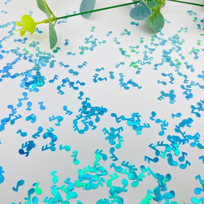 3000Pcs Music Confetti PVC Music Note Musical Confetti for Music Party Recital Reception Baby Shower Wedding and Birthday Party Decoration (Blue)