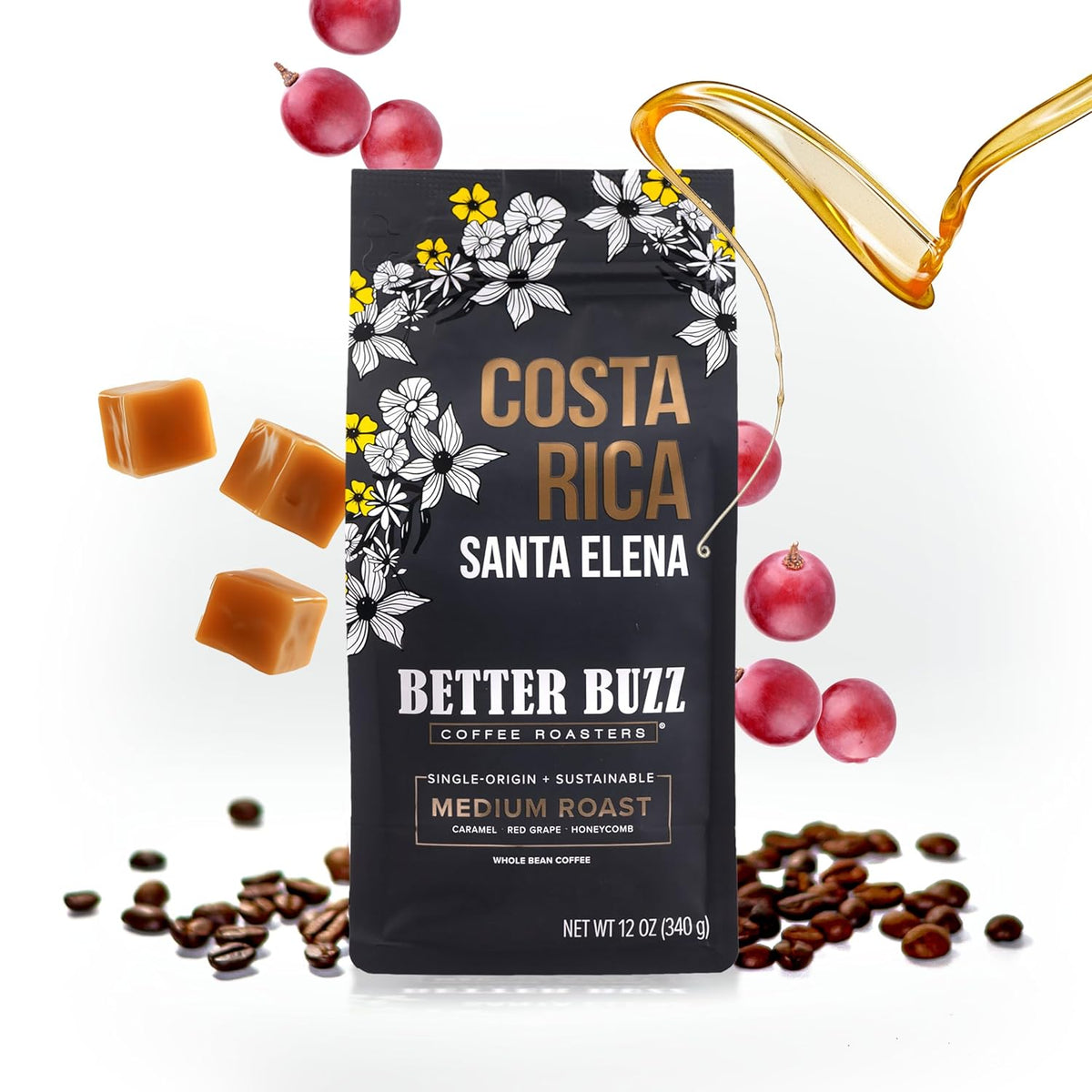 Better Buzz Costa Rica Medium Roast Whole Bean Coffee 12oz.
