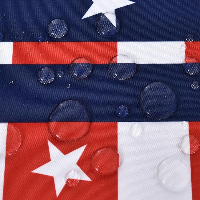 Waterproof Patriotic Tablecloth Fabric - Oblong 52x70 Inch Independence Day Buffalo Tartan Table Cloth for Indoor/Outdoor Use - Washable Tabletop Cover for Dinner, BBQs, and Parties