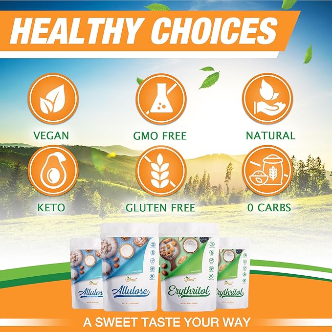 Allulose All Purpose Sweetener; Total Servings 567; Zero Calorie Sweetener, Sugar-Free Substitute for Baking, Smoothies