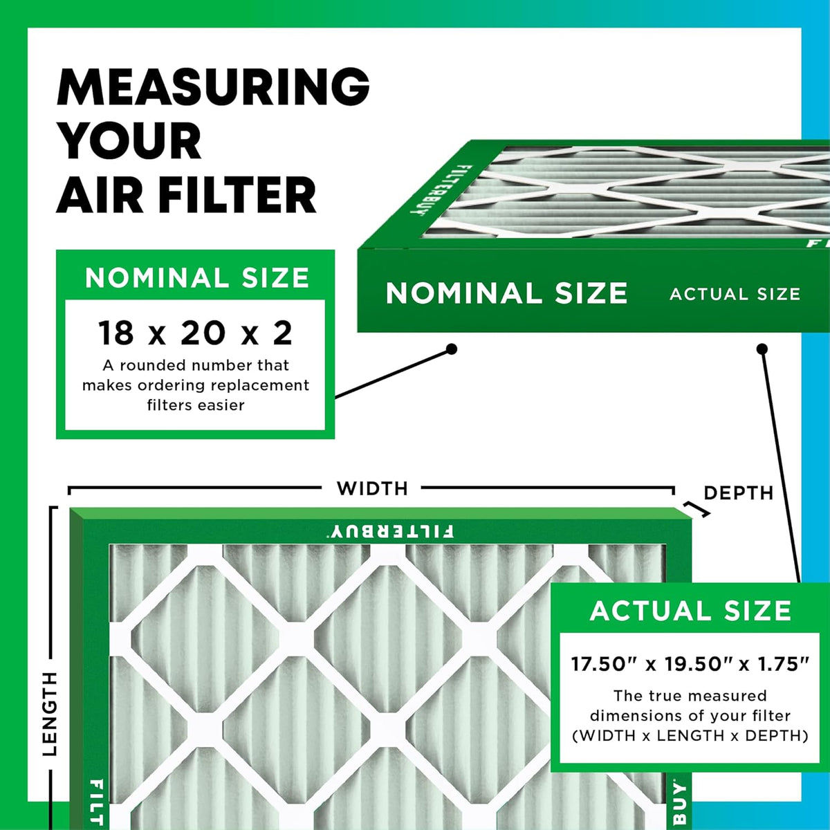 Filterbuy 18x20x2 Air Filter MERV 11 (MPR 1200) Allergen Defense Replacement (4-Pack), Electrostatic Pleated HVAC AC Furnace Filters, Made in USA (Actual Size: 17.50 x 19.50 x 1.75)