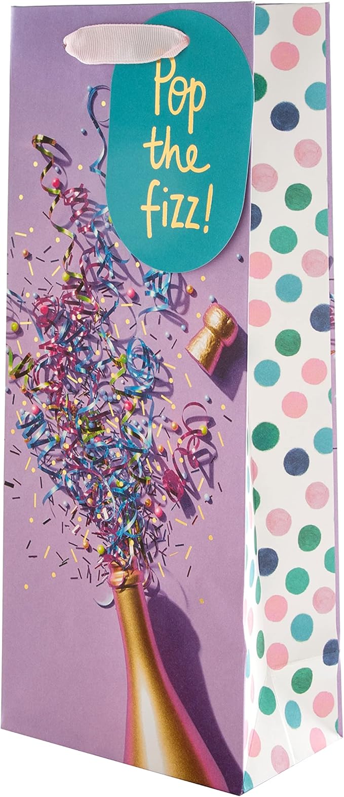 Hallmark Multi Occasion Gift Wrap and Card Bundle - 1 Bottle Bag, 3 Gold Tissue Paper Sheets and 1 Blank Card in Contemporary Designs