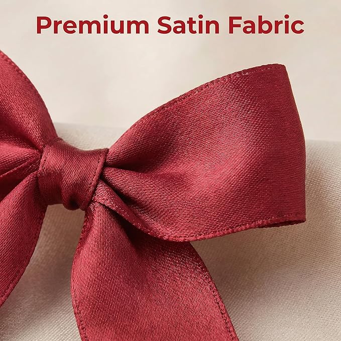 Red Gift Wrap Bows – 50pcs 3.3 Inch Elegant Satin Bows for Gift Wrapping, Wedding Decor, Baby Shower, Party Decorations, Birthday, Easter, Christmas, Anniversary, DIY Crafts, Gift Bags