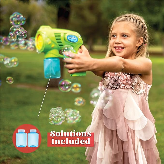 JOYIN 2 Kids Bubble Gun with 2 Bottles Refill Solution, Bubble Machine Gun for Toddlers 1-3 Kids 4-8, Party Favors, Summer Toy, Outdoors, Easter, Birthday Gift