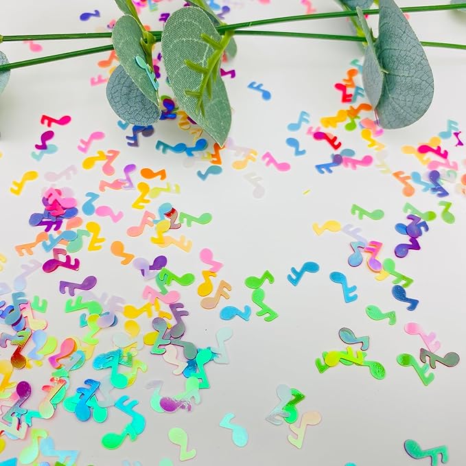 3000Pcs Music Confetti PVC Music Note Musical Confetti for Music Party Recital Reception Baby Shower Wedding and Birthday Party Decoration (Mixed)