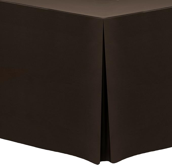 Ultimate Textile -5 Pack- 5 ft. Fitted Polyester Tablecloth - Fits 30 x 60-Inch Banquet and Folding Rectangular Tables - 42" H, Chocolate Brown
