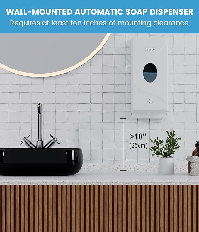 Automatic Wall-Mounted Soap Dispenser 27 oz (800 ml) Refillable Soap Dispenser for Kitchens, Offices, Hotels, and Restaurants