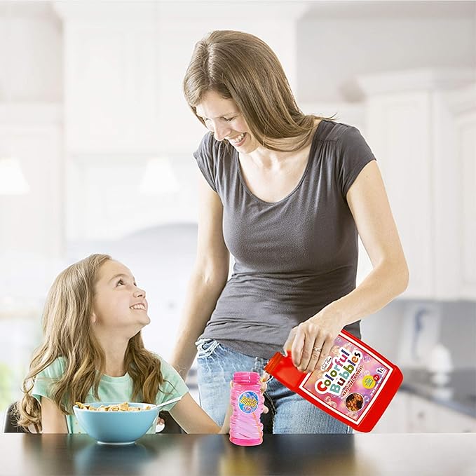 Lulu Home Concentrated Bubble Solution, 1 L/ 33.8 OZ Refill for Bubble Machines, Giant Wands, and Blowers - Up to 2.5 Gallons for Kids' Birthday Parties