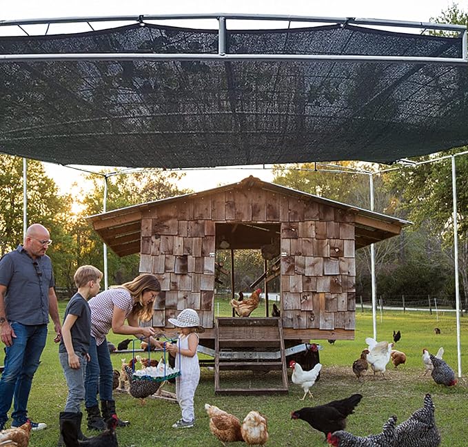 QLOFEI Shade Cloth for Patio, 80-90% Sunblock Shade Sails for Garden Pergola Outdoor, Sunshade Neting with Grommets for Kennel Chicken Coop Lawn Easier to Hang Cover, 10x20 FT