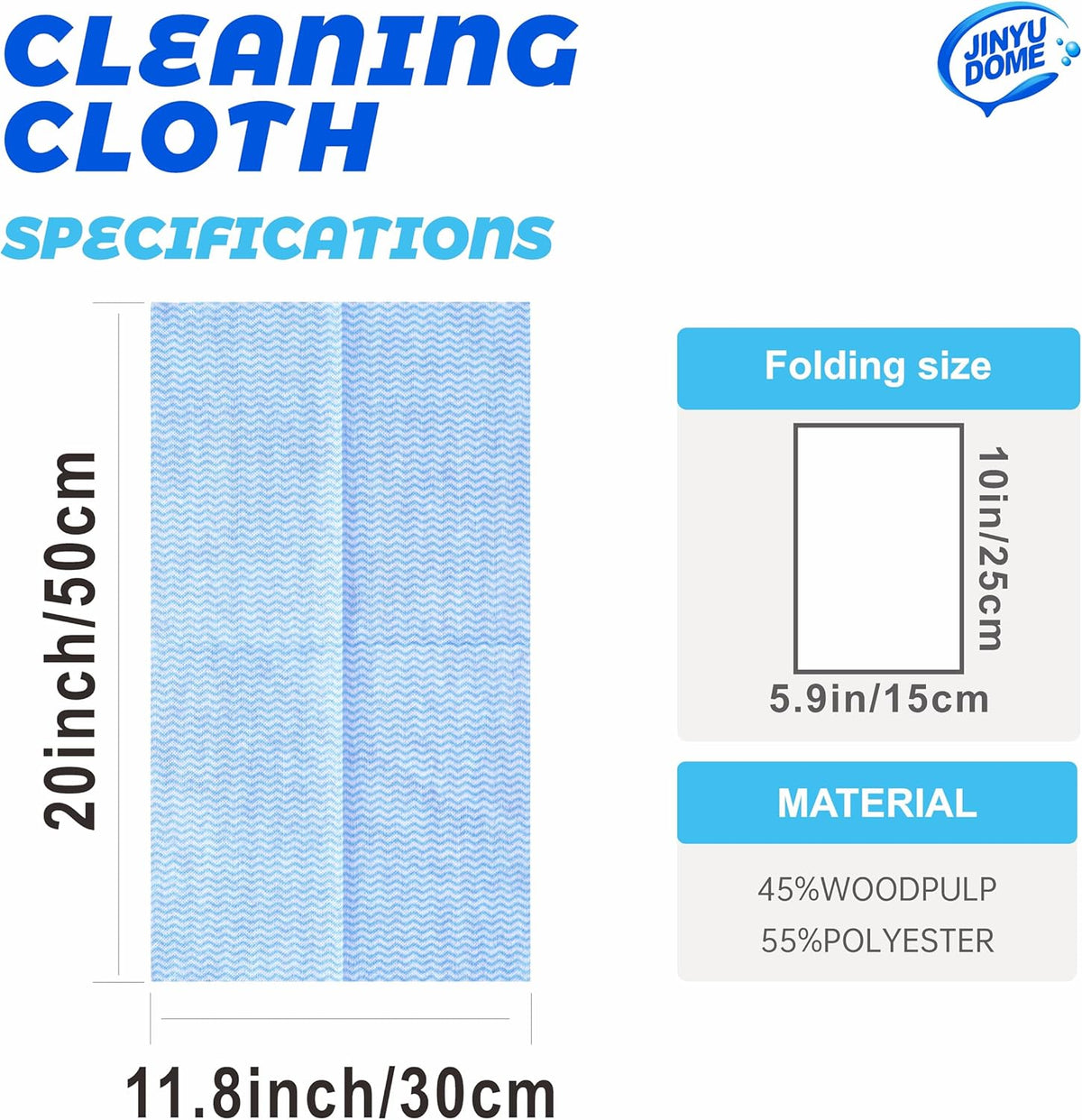 Handi Wipes Reusable Cloths, Blue Disposable Kitchen Cleaning Towel Roll, Heavy Duty J Cloth,50 Count