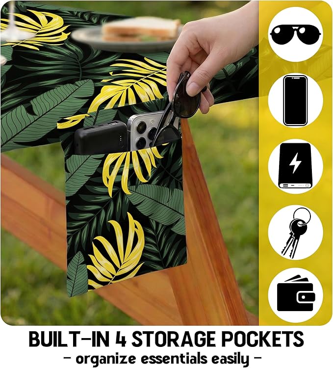 Picnic Table Cover with Bench Covers Vinyl Table Cloth Camping Lovers Essentials Camper Rv Car Travel Accessories Accessory Overlanding Must Haves Outdoor Gadgets Road Trip Tools Stuff Gear Equipment