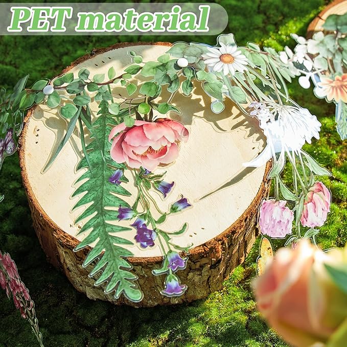 SUNBEAUTY Wildflower Banner Garden Party Flower Spring Summer Reusable Waterproof Garland 4.92 FT for Enchanted Garden Woodland Tropical Wedding Baby Shower Birthday Tea Supplies Girl Decorations