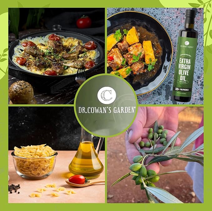 Dr. Cowan’s Garden 300+ Polyphenol Greek Extra Virgin Olive Oil - Single Estate Extra Virgin Olive Oil with Highest Polyphenols Sourced from
